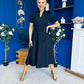 Simone Short Sleeve Midi Dress Black