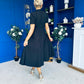 Simone Short Sleeve Midi Dress Black