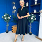 Simone Short Sleeve Midi Dress Black