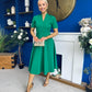 Simone Short Sleeve Midi Dress Emerald