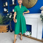 Simone Short Sleeve Midi Dress Emerald