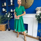 Simone Short Sleeve Midi Dress Emerald