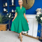 Simone Short Sleeve Midi Dress Emerald