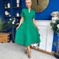 Simone Short Sleeve Midi Dress Emerald