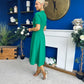 Simone Short Sleeve Midi Dress Emerald