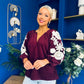 Fiona Crochet Sleeve Corduroy Top Burgundy