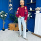 Alana Gathered Top Crochet Detail Sleeve Wine