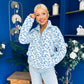 LuLu Half Zip Fleece Leopard Blue
