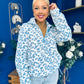 LuLu Half Zip Fleece Leopard Blue