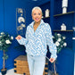 LuLu Half Zip Fleece Leopard Blue