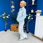 LuLu Half Zip Fleece Leopard Blue