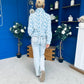 LuLu Half Zip Fleece Leopard Blue