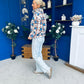 LuLu Full Zip Fleece Blue Check Cream