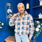 LuLu Full Zip Fleece Blue Check Cream