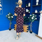 Jennifer Frill Hem Midi Dress Pink Polka Burgundy