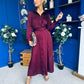 Kira Wrap Detail Maxi Shirt Dress Wine