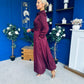 Kira Wrap Detail Maxi Shirt Dress Wine