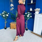 Kira Wrap Detail Maxi Shirt Dress Wine