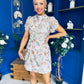 Ami Sequin Tulip Sleeve Mini Dress Ivory