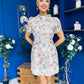 Ami Sequin Tulip Sleeve Mini Dress Ivory
