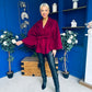 Tara Detailed Cape Jacket Wine