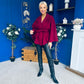 Tara Detailed Cape Jacket Wine