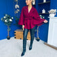 Tara Detailed Cape Jacket Wine
