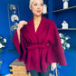 Tara Detailed Cape Jacket Wine