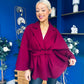 Tara Detailed Cape Jacket Wine