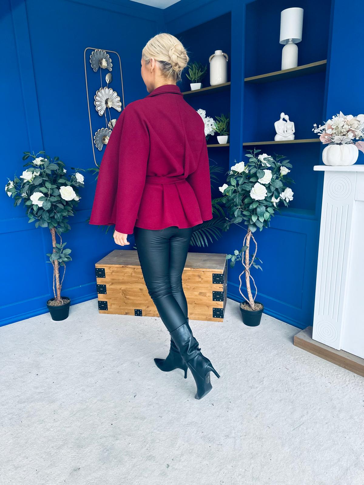 Tara Detailed Cape Jacket Wine