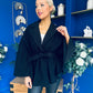 Tara Detailed Cape Jacket Black