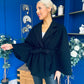 Tara Detailed Cape Jacket Black