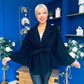 Tara Detailed Cape Jacket Black
