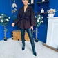 Tara Detailed Cape Jacket Chocolate