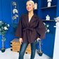 Tara Detailed Cape Jacket Chocolate