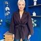 Tara Detailed Cape Jacket Chocolate