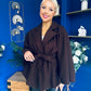 Tara Detailed Cape Jacket Chocolate