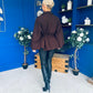 Tara Detailed Cape Jacket Chocolate