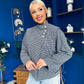 Riadh Detailed Hounstooth Jacket White Black