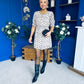 Leanne Ruched Detail Mini Dress Polka Stone