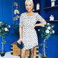 Leanne Ruched Detail Mini Dress Polka Stone