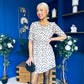 Leanne Ruched Detail Mini Dress Polka Stone