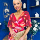 Orlaith Detailed Chiffon Midi Dress Floral Rose