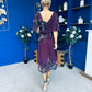 Orlaith Detailed Chiffon Midi Dress Floral Purple