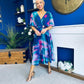 Orlaith Detailed Chiffon Midi Dress Marble Blue