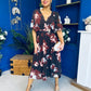 Orlaith Detailed Chiffon Midi Dress Floral Coffee
