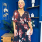 Orlaith Detailed Chiffon Midi Dress Floral Coffee