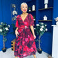 Orlaith Detailed Chiffon Midi Dress Floral Ruby