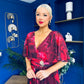 Orlaith Detailed Chiffon Midi Dress Floral Ruby