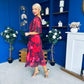 Orlaith Detailed Chiffon Midi Dress Floral Ruby